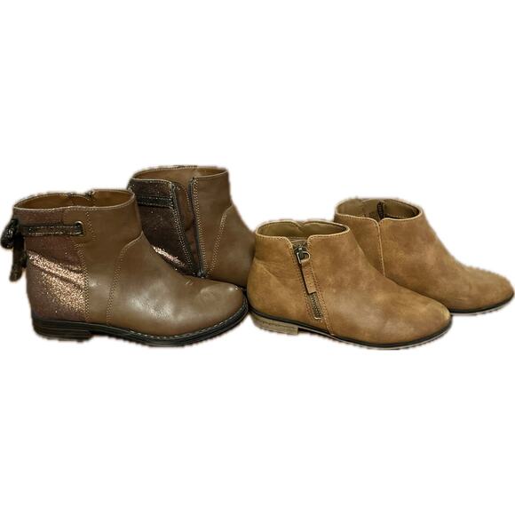 Girl's Brown Ankle Boots, Lot of 2 - Picture 1 of 5